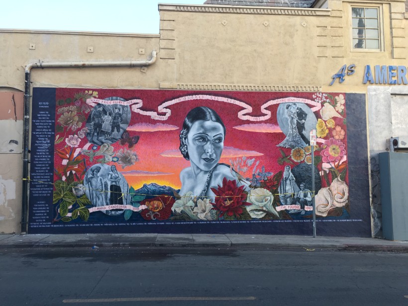 Dolores Del Río mural RESTORED by Alfredo de Batuc and SPARC's CityWide Mural Team!