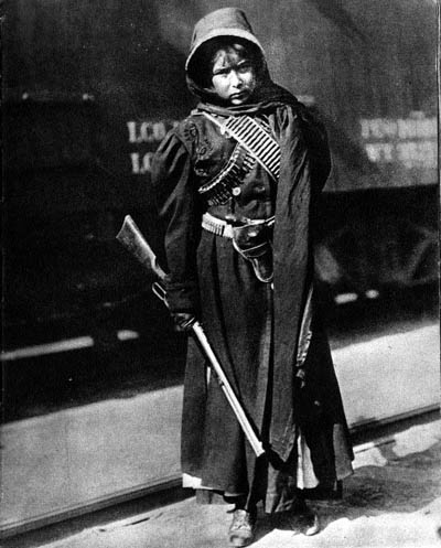 Las Adelitas: girl soldiers of the Mexican revolution; Adelita is now one of the most common girl's name in the Southwest.